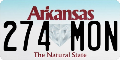 AR license plate 274MON