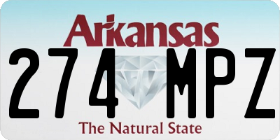 AR license plate 274MPZ