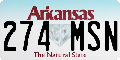 AR license plate 274MSN