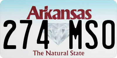 AR license plate 274MSO