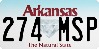 AR license plate 274MSP