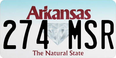 AR license plate 274MSR