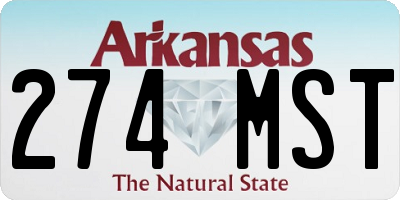 AR license plate 274MST