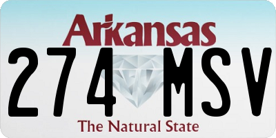 AR license plate 274MSV