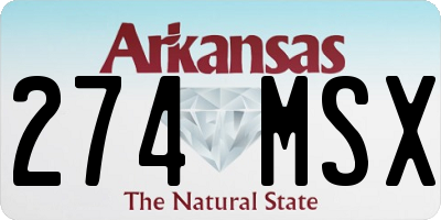 AR license plate 274MSX