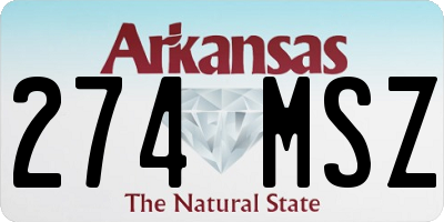AR license plate 274MSZ