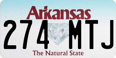 AR license plate 274MTJ