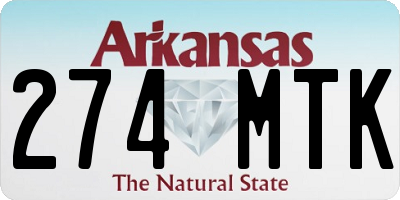 AR license plate 274MTK