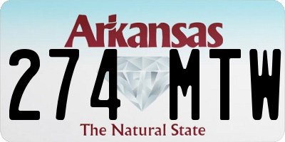 AR license plate 274MTW