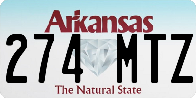 AR license plate 274MTZ