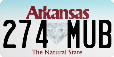 AR license plate 274MUB