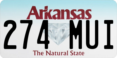 AR license plate 274MUI