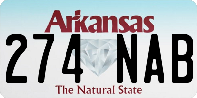 AR license plate 274NAB