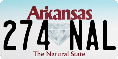 AR license plate 274NAL