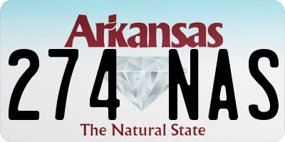 AR license plate 274NAS