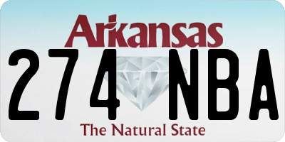 AR license plate 274NBA
