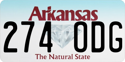 AR license plate 274ODG