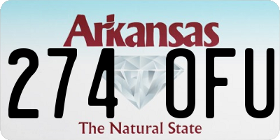 AR license plate 274OFU