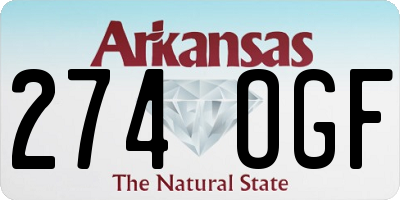 AR license plate 274OGF