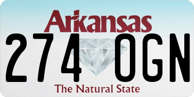 AR license plate 274OGN