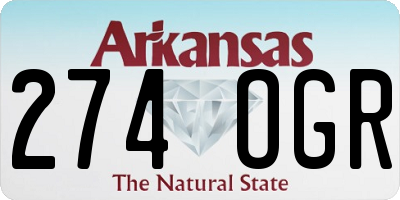 AR license plate 274OGR