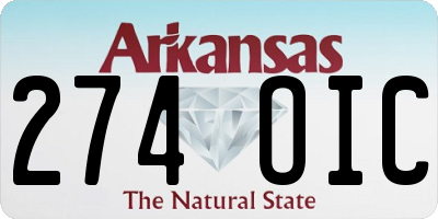 AR license plate 274OIC