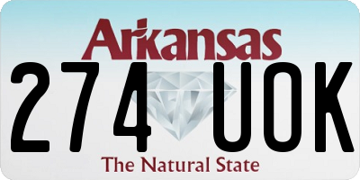 AR license plate 274UOK