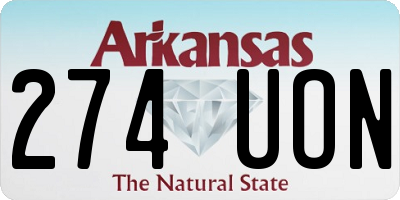 AR license plate 274UON