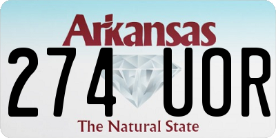 AR license plate 274UOR
