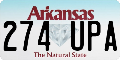 AR license plate 274UPA