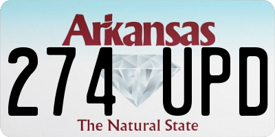 AR license plate 274UPD