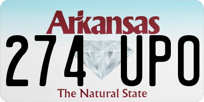 AR license plate 274UPO