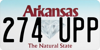 AR license plate 274UPP