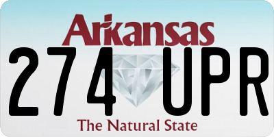 AR license plate 274UPR