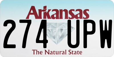 AR license plate 274UPW