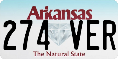 AR license plate 274VER