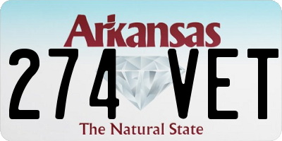 AR license plate 274VET