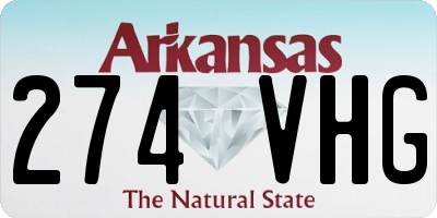 AR license plate 274VHG