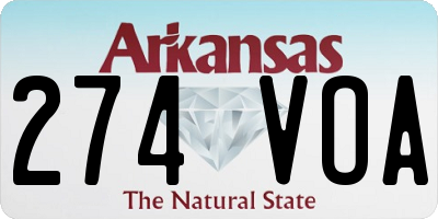 AR license plate 274VOA