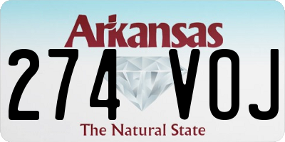 AR license plate 274VOJ