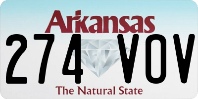 AR license plate 274VOV