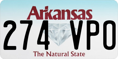 AR license plate 274VPO