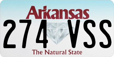 AR license plate 274VSS