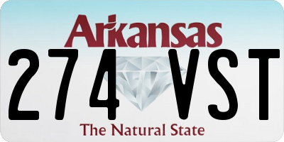 AR license plate 274VST