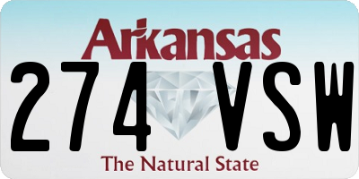 AR license plate 274VSW