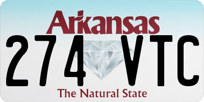 AR license plate 274VTC