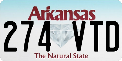 AR license plate 274VTD
