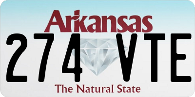 AR license plate 274VTE