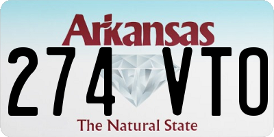 AR license plate 274VTO