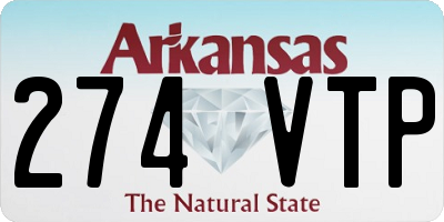 AR license plate 274VTP